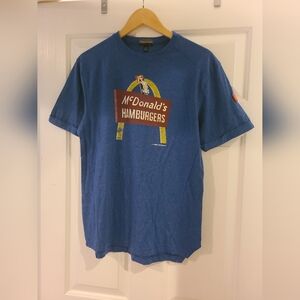 Mcdonalds Hamburgers First Edition Mens Apparel Collection T-Shirt Blue Crew S,